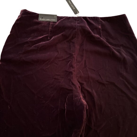 Black Label by Chico's Dark Purple Velvet Wide Leg Pants, Size 1 Regular NWT - Picture 6 of 9
